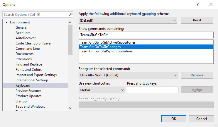 Visual Studio GIT Options