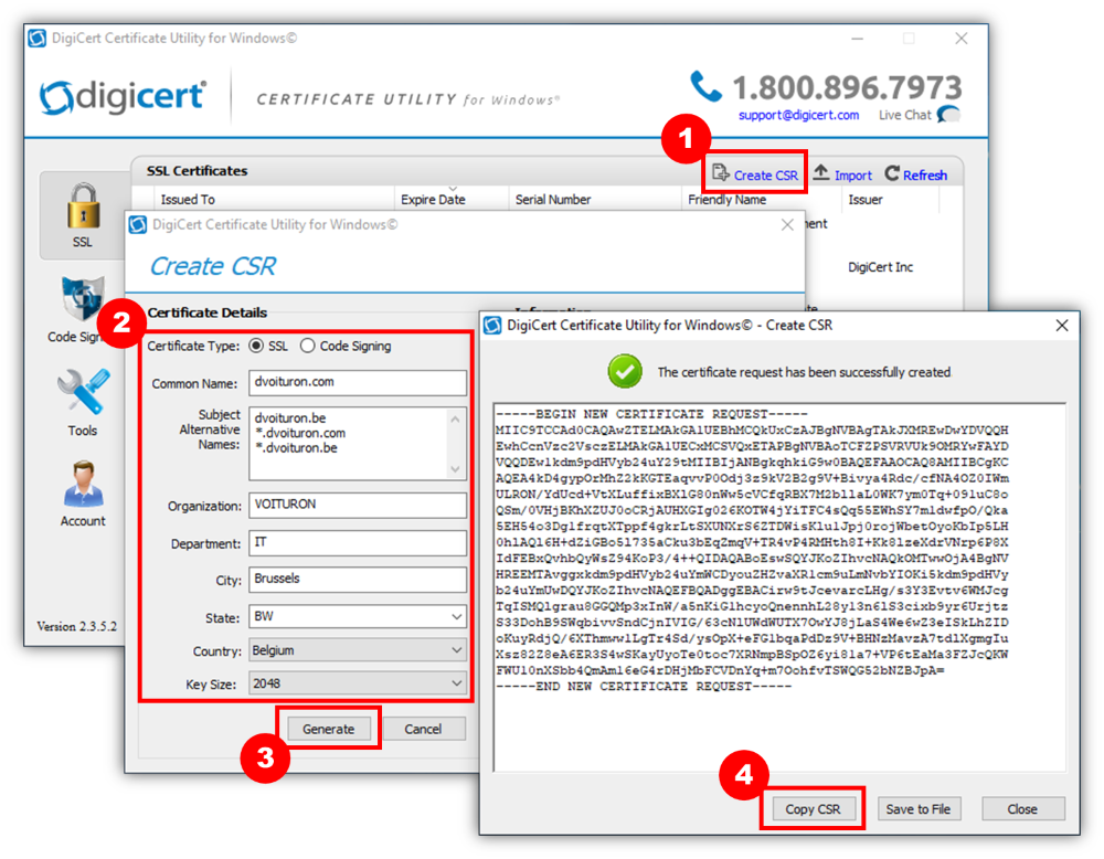 SSL certificate for an Azure App Services